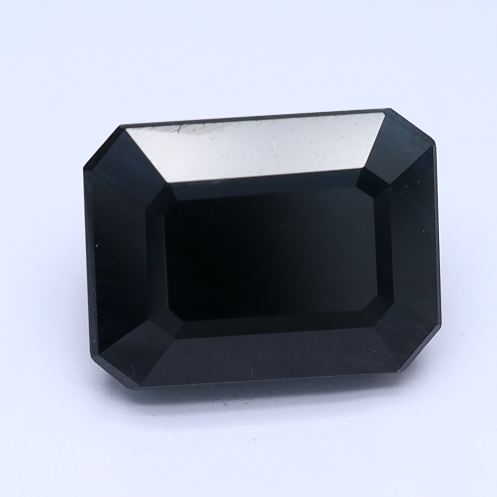 Emerald Cut Black Natural Sapphire