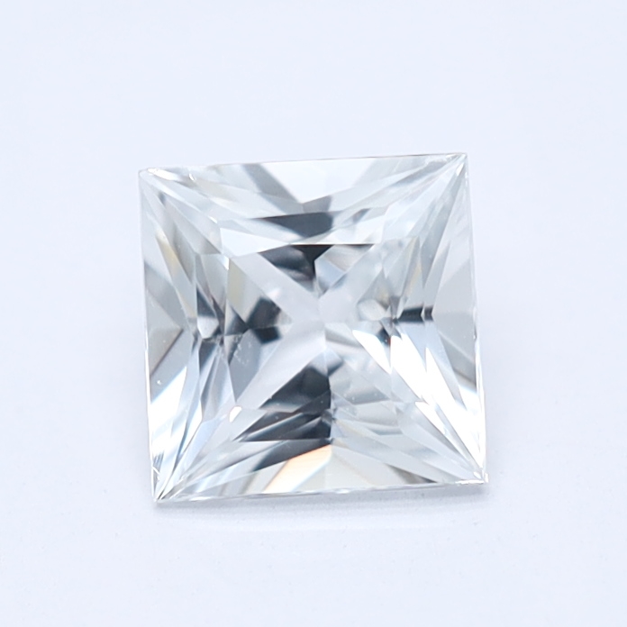 Princess Cut White Natural Sapphire
