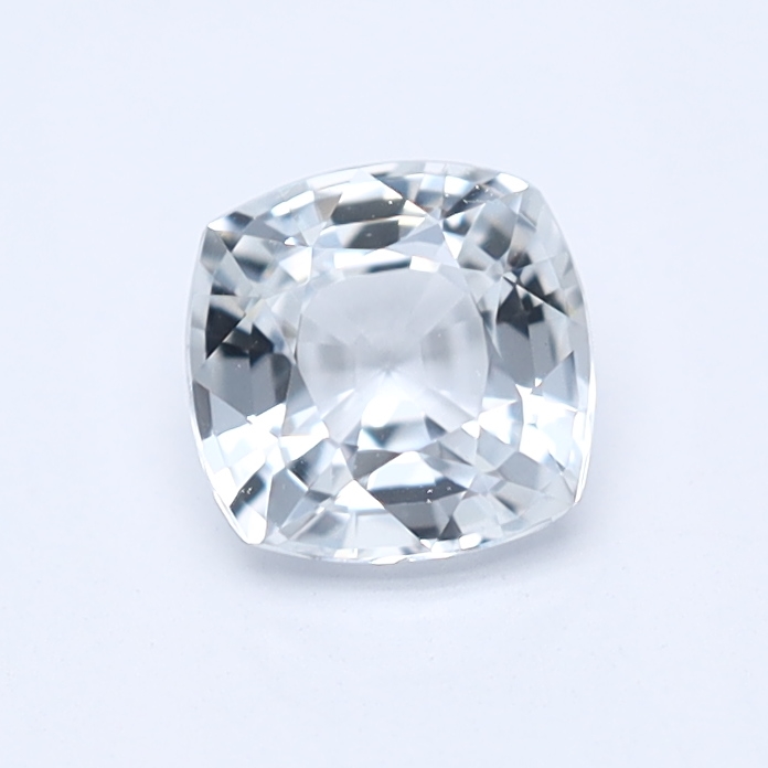 Square Cushion Cut White Natural Sapphire