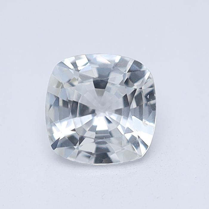 Square Cushion Cut White Natural Sapphire