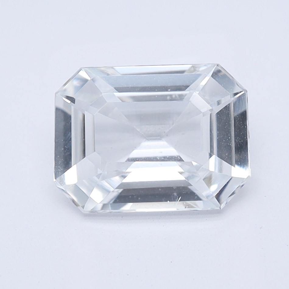 Emerald Cut White Natural Sapphire