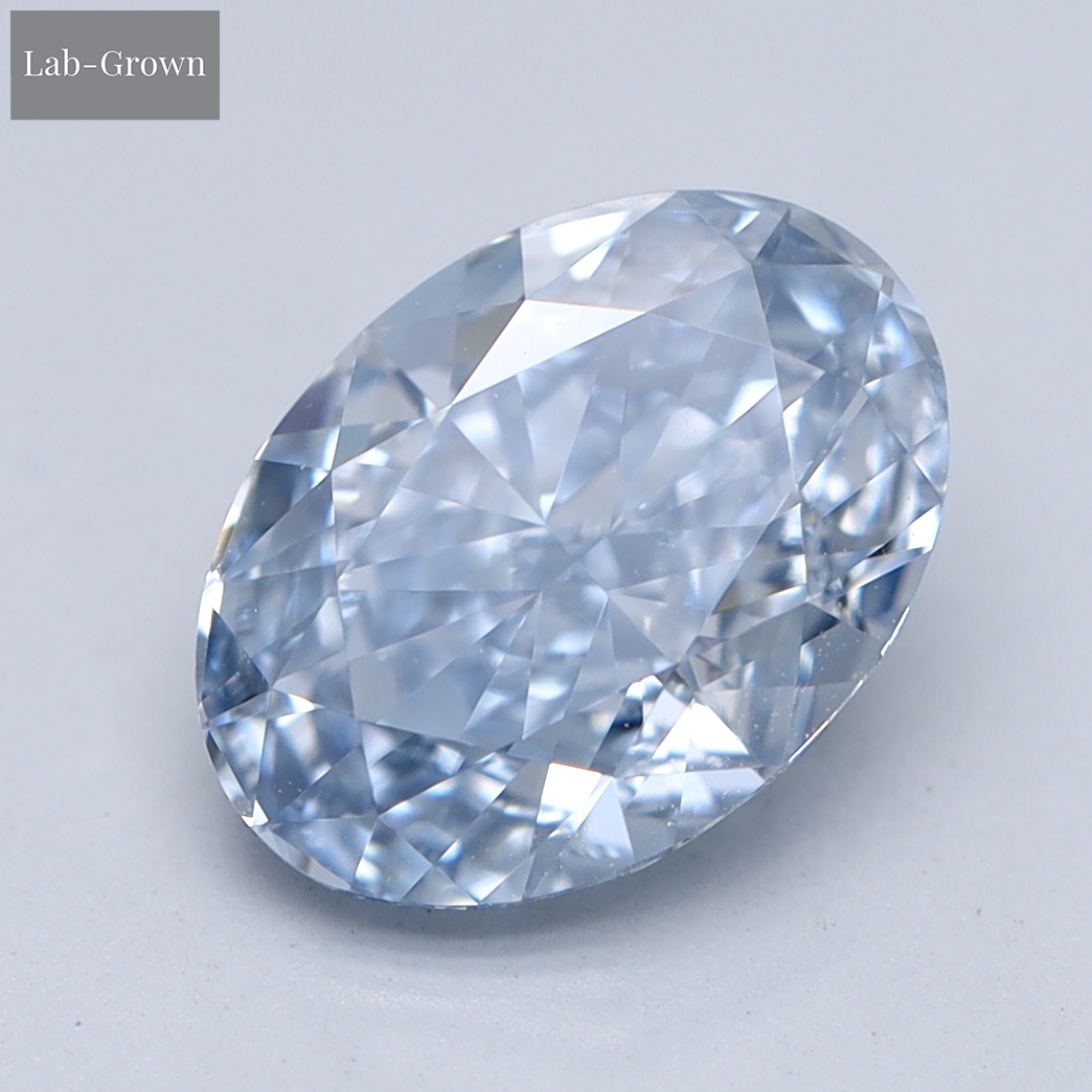 Blue Oval Lab-Grown Diamond