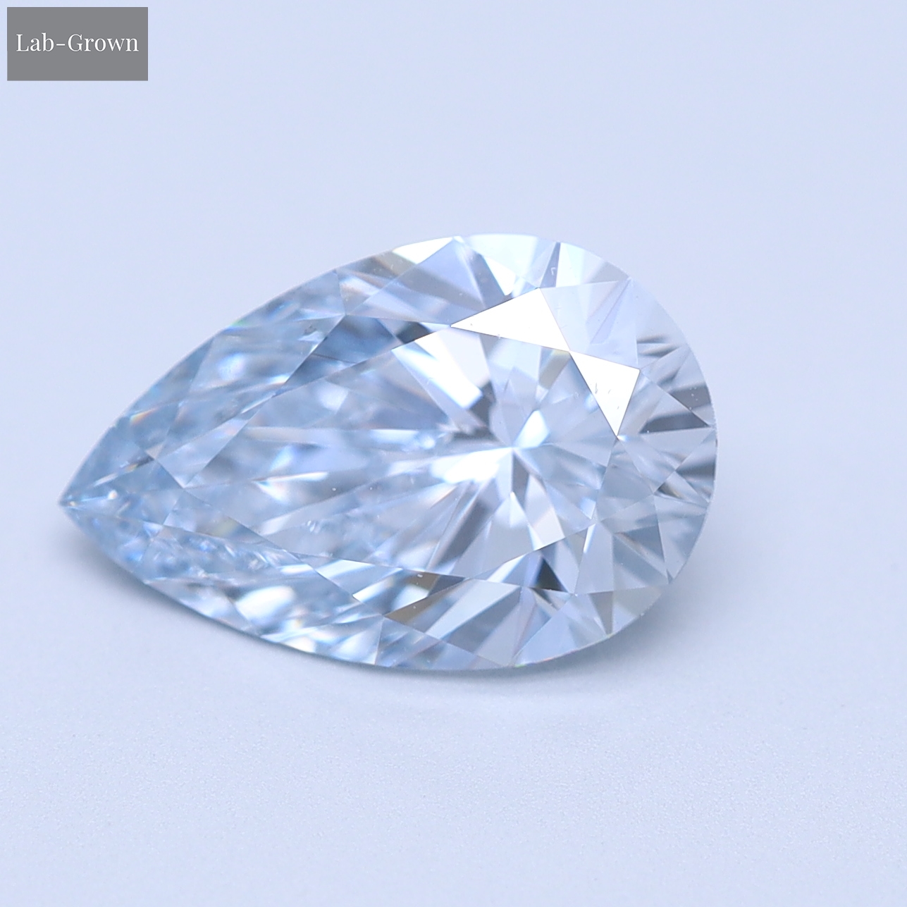 Blue Pear Lab-Grown Diamond
