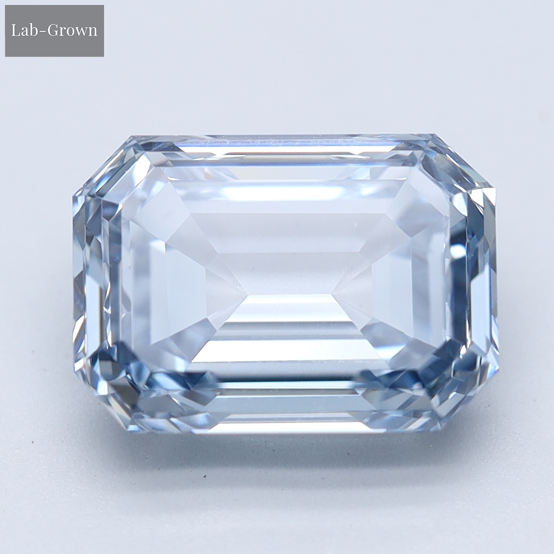 Blue Emerald-Cut Lab-Grown Diamond