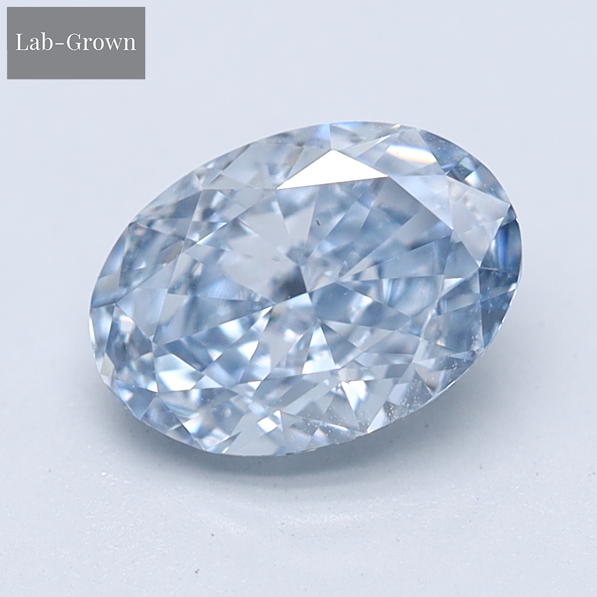 Blue Oval Lab-Grown Diamond