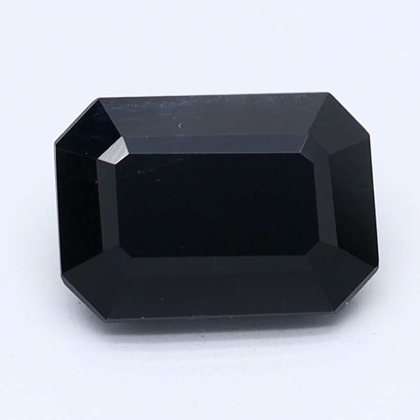 Emerald Cut Black Natural Sapphire