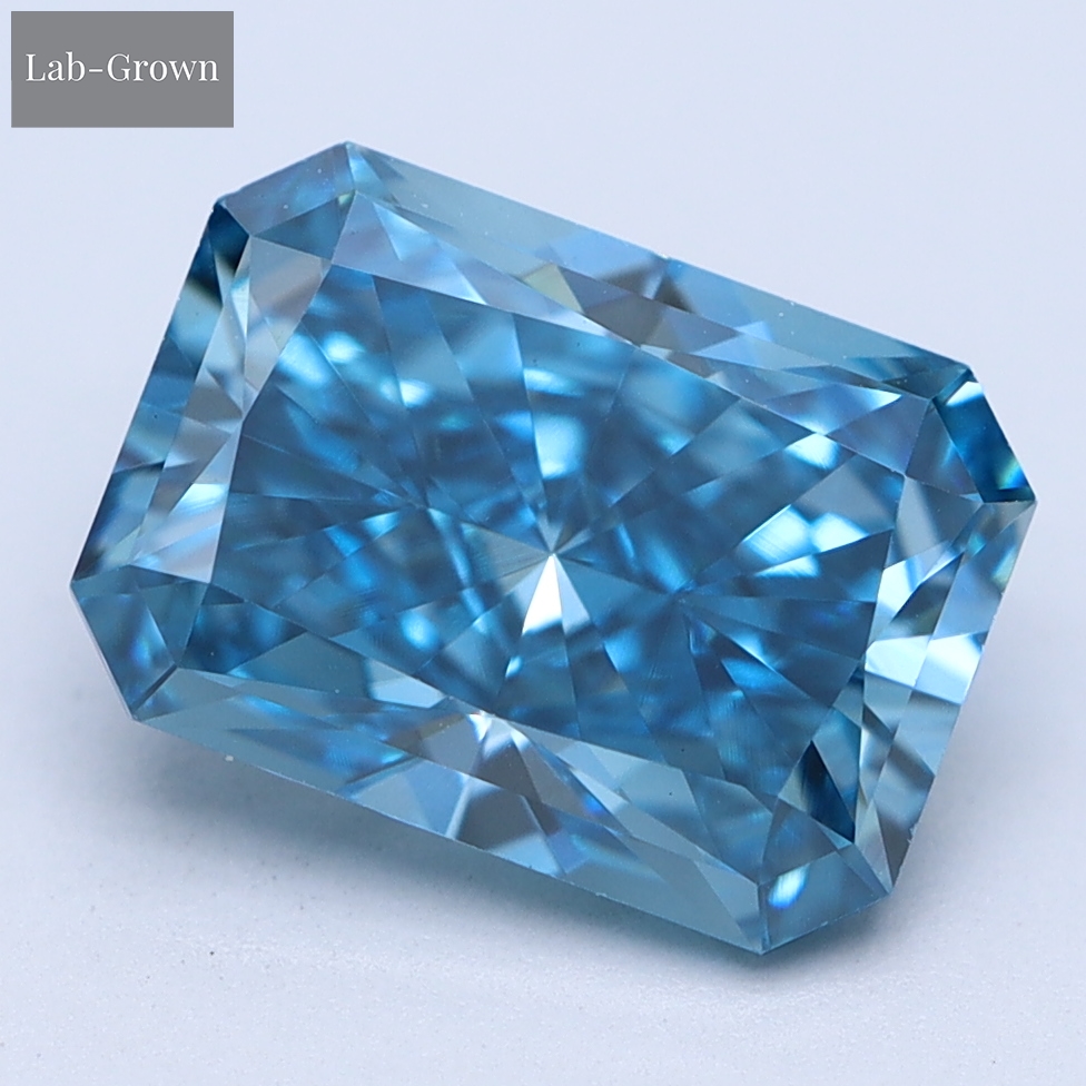 Blue Radiant Lab-Grown Diamond