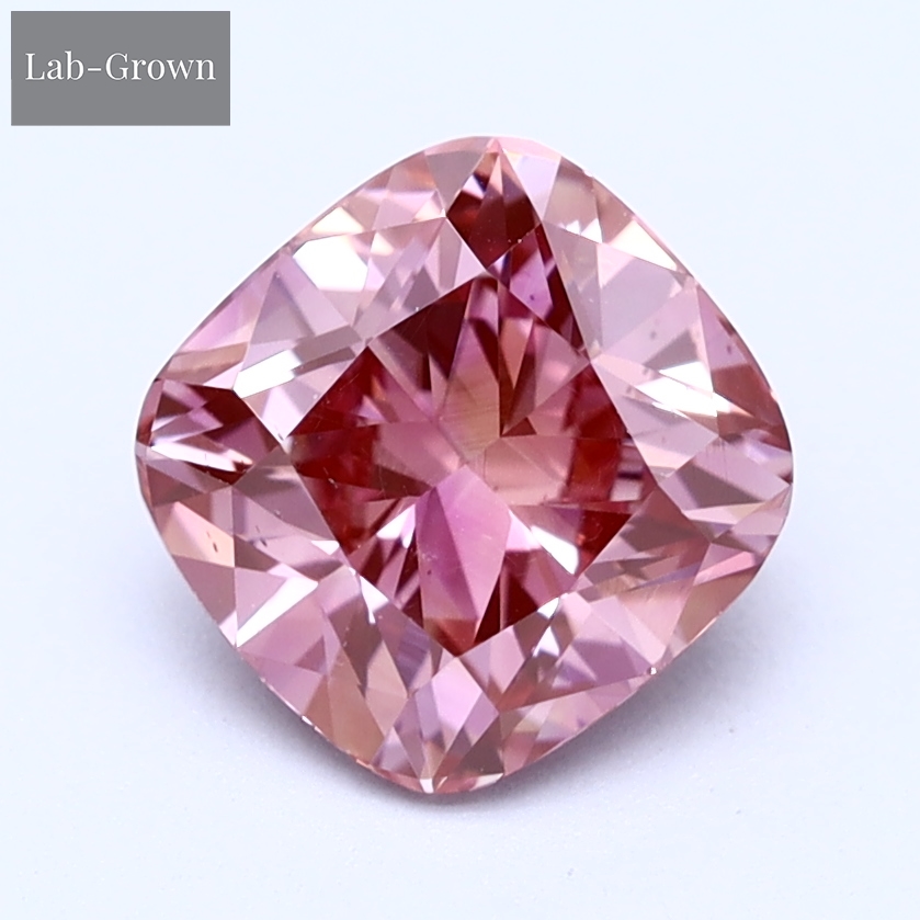 Pink Cushion Cut Lab-Grown Diamond