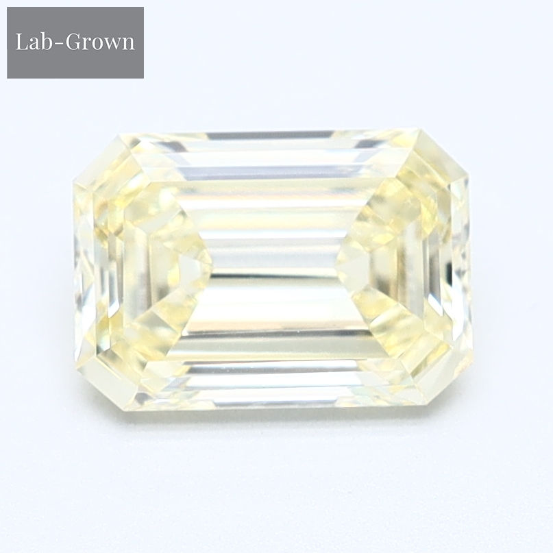 Yellow Emerald Cut Lab-Grown Diamond