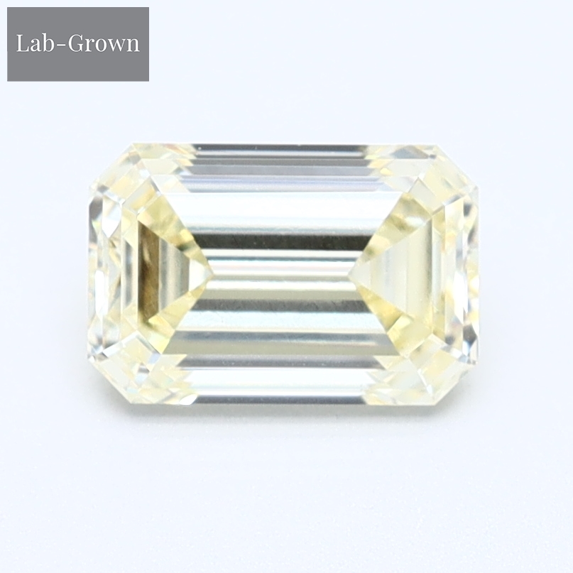 Yellow Emerald Cut Lab-Grown Diamond