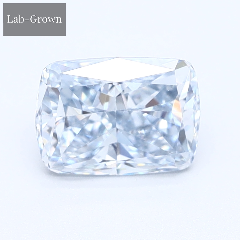 Blue Cushion Cut Lab-Grown Diamond