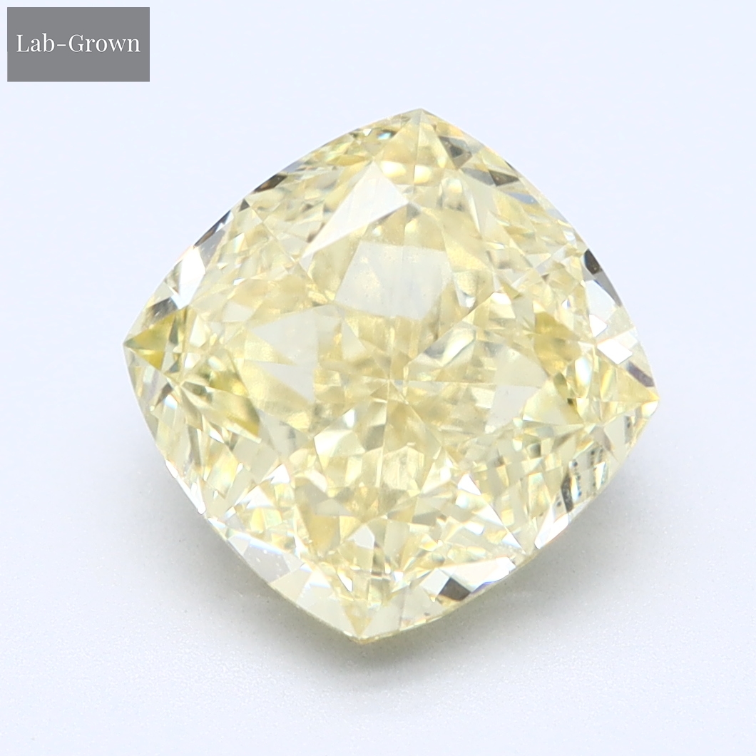 Yellow Cushion Cut Lab-Grown Diamond
