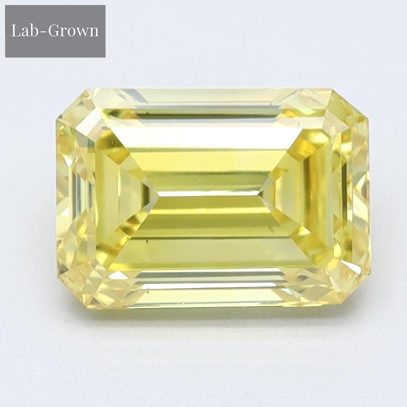 Yellow Emerald Cut Lab-Grown Diamond