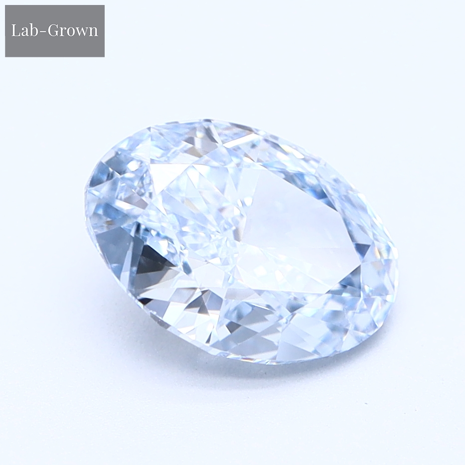 Blue Oval Lab-Grown Diamond