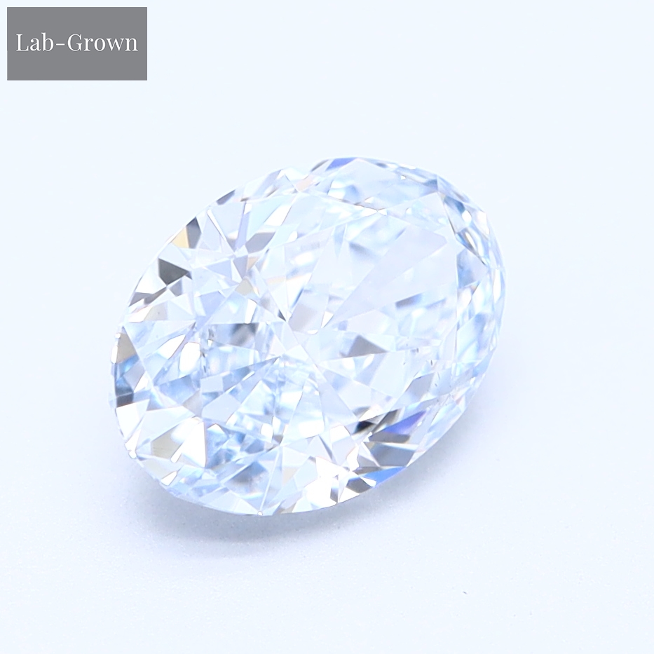Blue Oval Lab-Grown Diamond