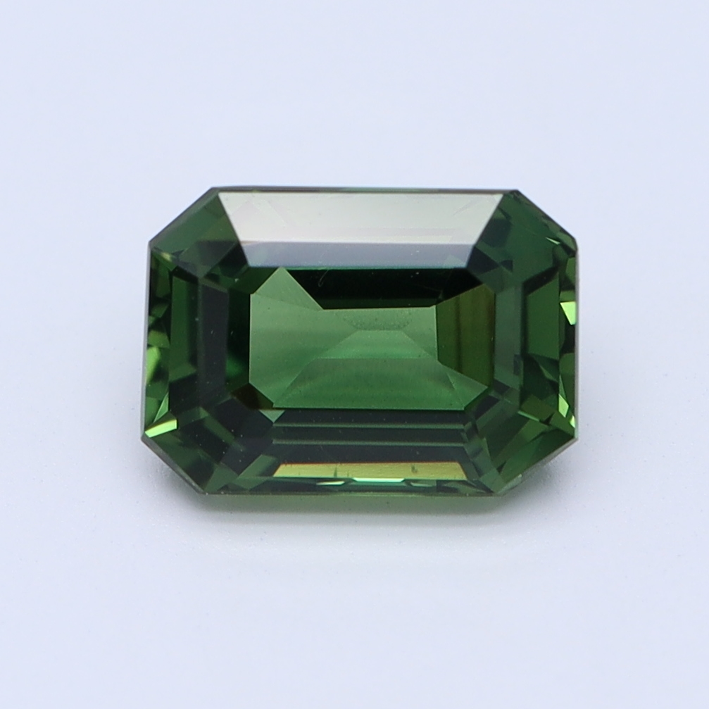 Emerald Cut Green Natural Sapphire
