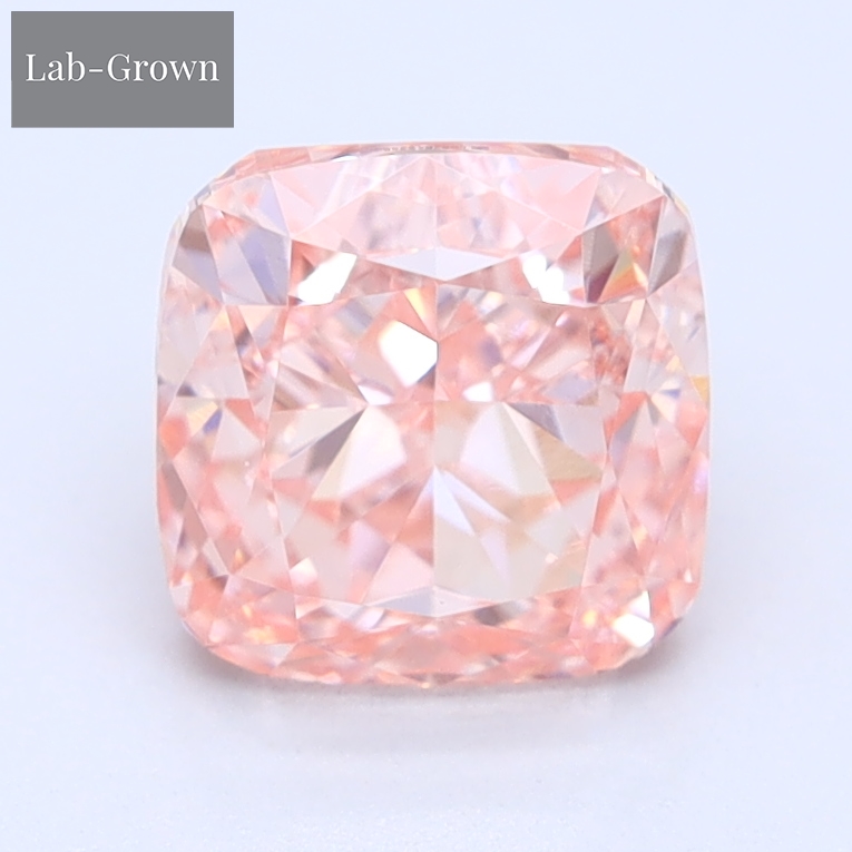 Pink Cushion Cut Lab-Grown Diamond