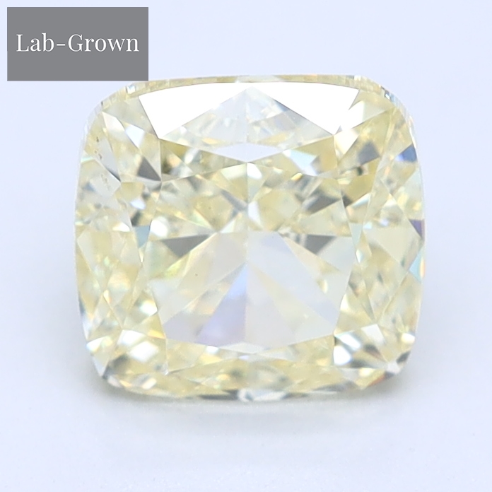 Yellow Cushion Cut Lab-Grown Diamond