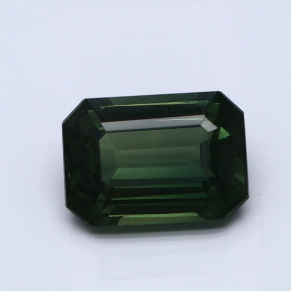 Emerald Cut Green Natural Sapphire