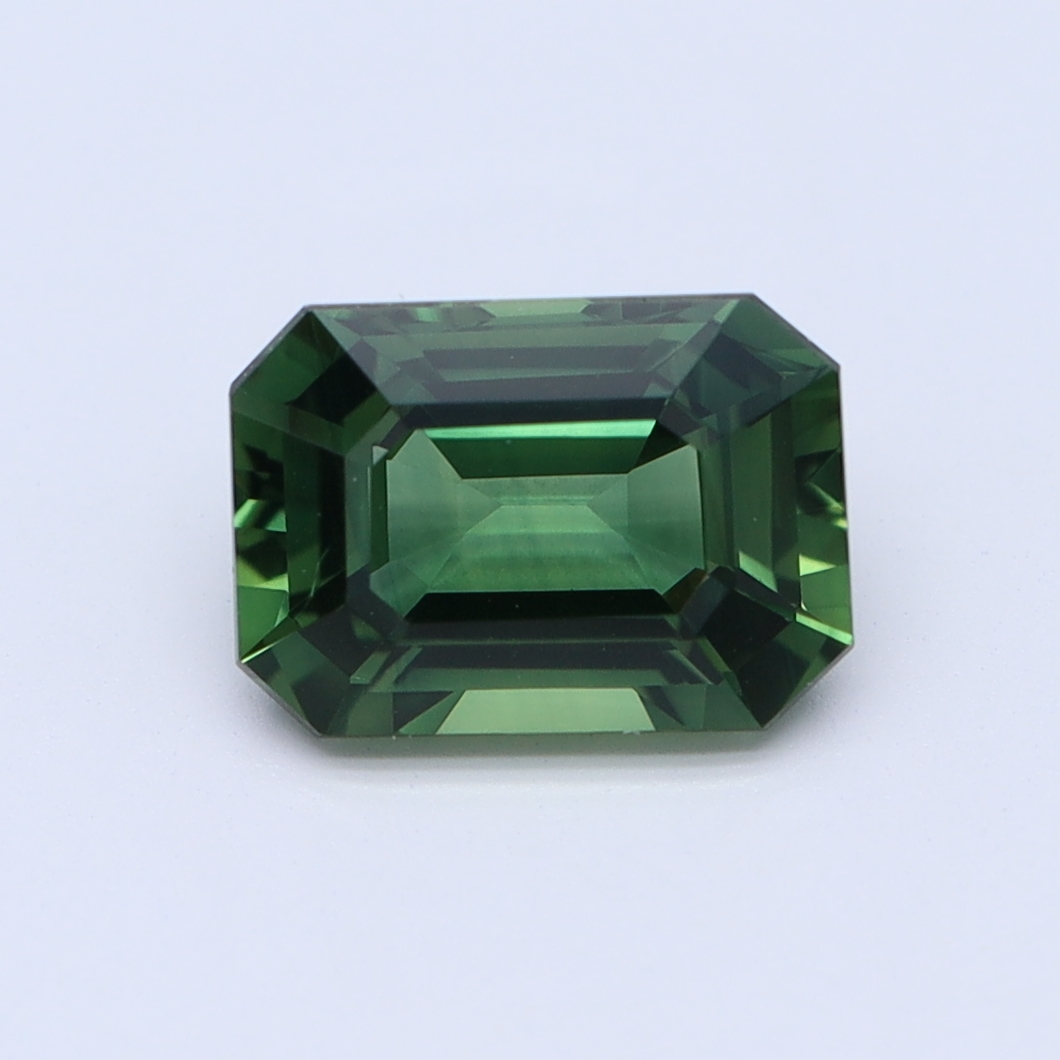 Emerald Cut Green Natural Sapphire
