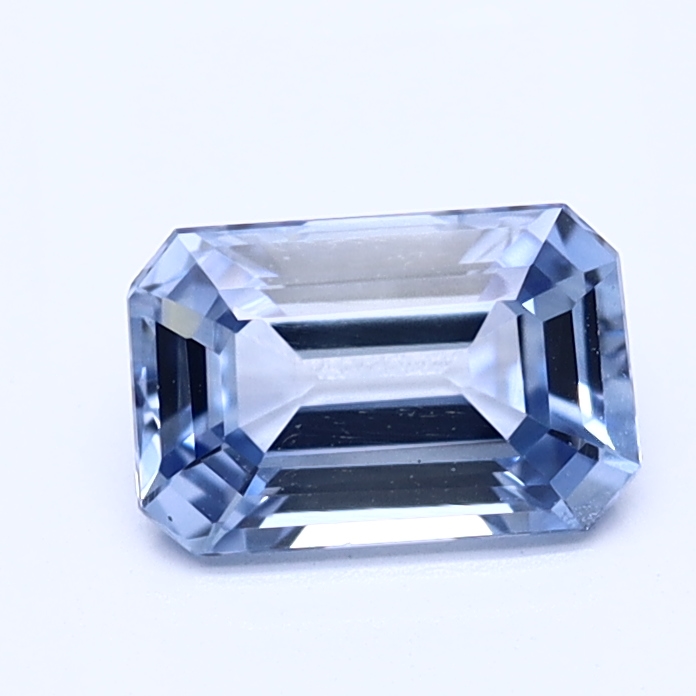 Emerald Cut Ice Blue Natural Sapphire