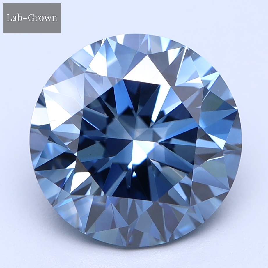 Blue Brilliant Round Lab-Grown Diamond