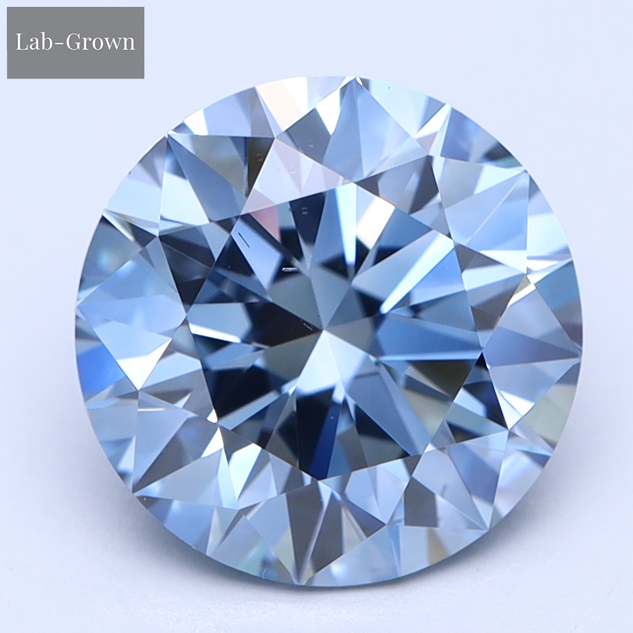 Blue Brilliant Round Lab-Grown Diamond