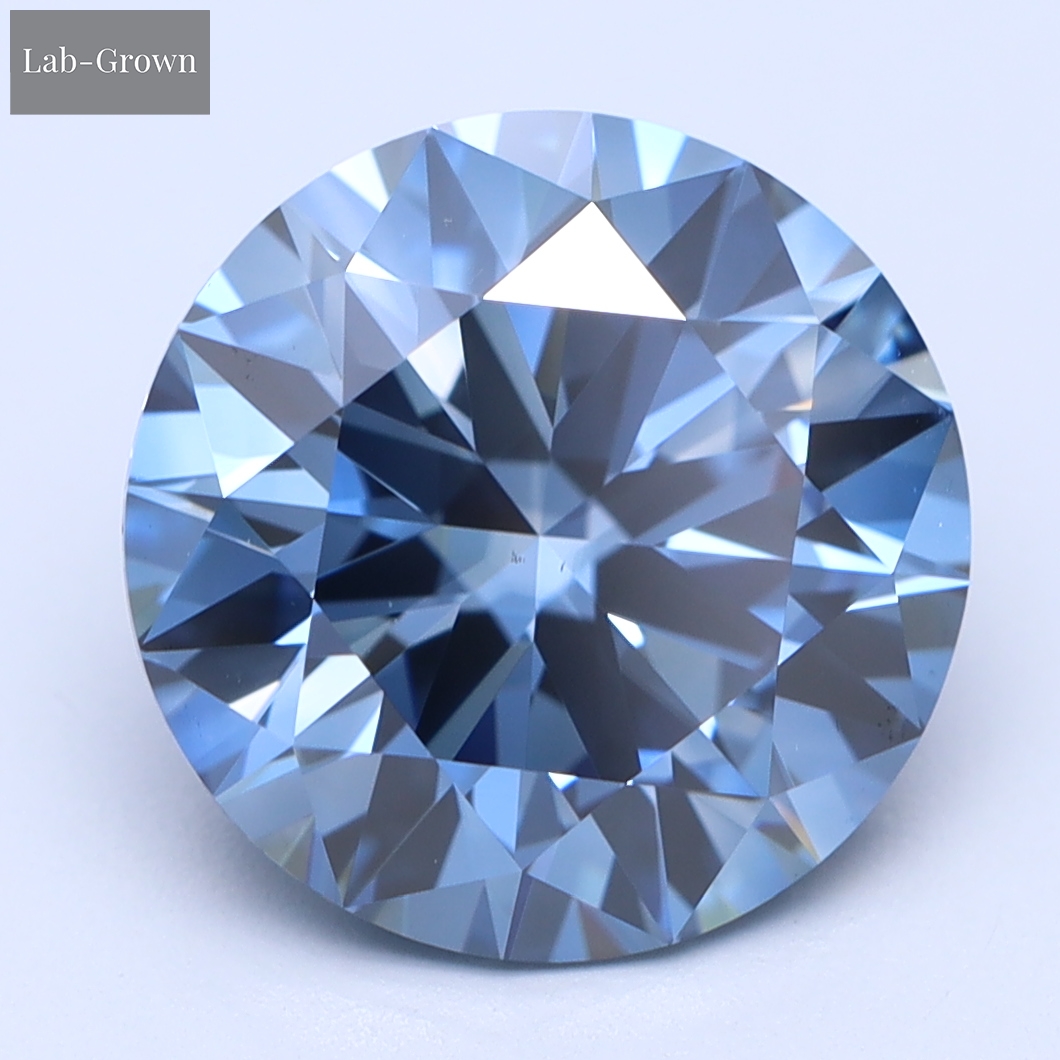 Blue Brilliant Round Lab-Grown Diamond